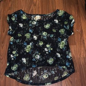 flower lace T-shirt